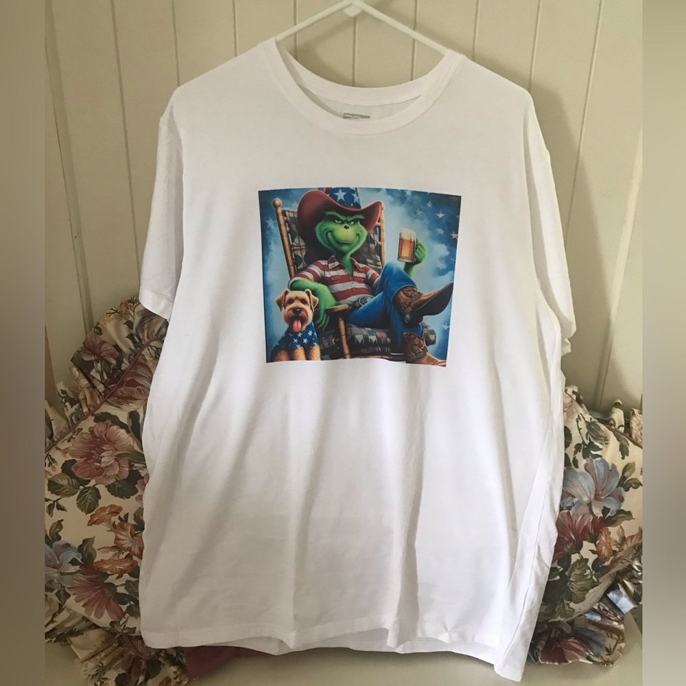 ‼️SALE ‼️ Mens Patriotic Grinch T-Shirt Handmade